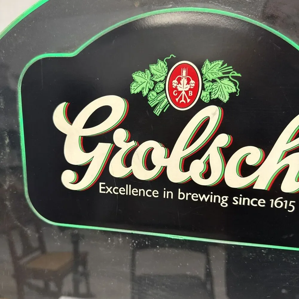 Vintage Grolsch LED Edge Lit Acrylic Bar Menu Message Board Beer Sign
